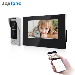 Intercom Jeatone 7inch WiFi Video Intercoms Home Security System White Color Touch Screen Monitor Multilanguage ondersteuning afstandsbediening