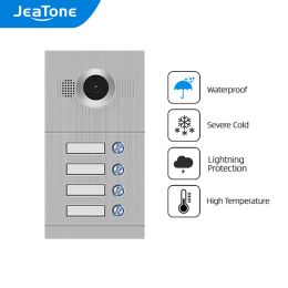 Interphone Jeatone extérieur sonnette étanche 720p Ahd Smart Home Doorbell Vision Vision Interphone pour appartement à domicile 1/2/3/4 Floors