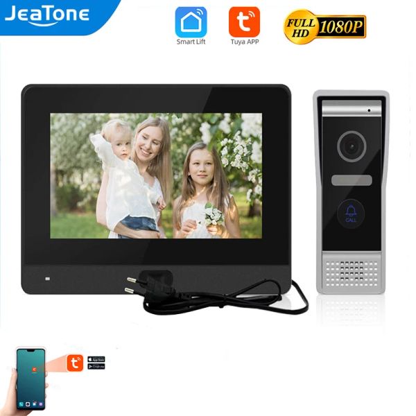 Intercom Jeatone Smart Wifi Video Intercoming 7 pulgadas Intercom en casa privada Smart Home Video Dimensor con visión nocturna 1080p Camera
