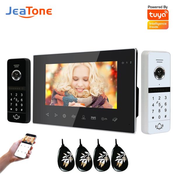 Interphone Jeatone WiFi Video Interphone Kit Villa Apartment 2Doors 2Doorbells Smart Doorphone Video Call Ahd 960p Tuya App Remote Unlock