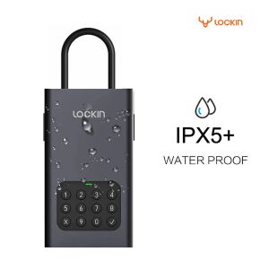 Interphone Lockin Tuya Smart Key Storage Lock Box IPX5 Mot de passe dynamique imperméable Coche en alliage