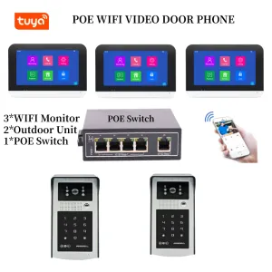 Intercom Poe Switch Tuya Smart WiFi Video Intercomitiva IP IP Wireless Video Door Phone Passboration Sistema de control de acceso RFID para apartamento de villa