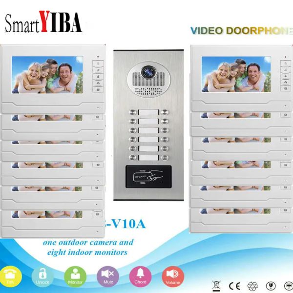 Intercom Smartyiba 12 ~ 2 unités vidéo Interphone Apartment Porte de téléphone Système de téléphone HD 7 