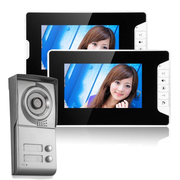 Intercom Smartyiba 7inch Video Interphone Apartment Flats Video Door System Interphone pour 2 appartements Door IR Caméra