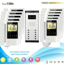 Intercom Smartyiba Video Door Téléphone 3/4/5/6/8/10 Multi Units Apartments Couleur Monitor Door Spoll Video Interphone Interphone