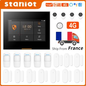 Intercom Staniot 433MHz Wiless WiFi 4G Smart Home Security Alarm System Kits pour le garage et le support résidentiel Tuya et Samrtlife App