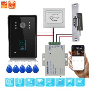 Interphone Sysd WiFi Video Door Shell Camera Tuya Smart Home Home Wireless Doorbell 1080p Camera avec RFID Unlock Video Interphone for Apartment