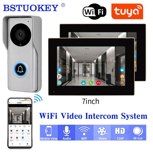 Interphone Tuya 1080p 7/10 pouces tactile écran tactile ahd wifi wifi vidéo sonnette intelligente application vidéo home vidéo interphone kits pour le système de contrôle d'accès