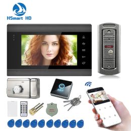 Intercom Tuya Smart 7 inch HD WiFi Video Door Telefoon Apartmentsysteem met elektrische vergrendelingstoegang Ondersteuning Motion Detectie Record