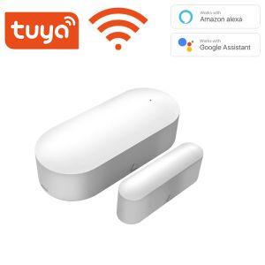 Interphone Tuya Smart WiFi / Zigbee Door Capteur Porte ouverte / Fermer Detectors WiFi Home Alarm compatible avec Alexa Google Home Smart Life App