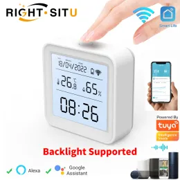 Interphone Tuya WiFi Température Humidité Capteur Hygromètre Thermomètre Smart Home Backlight Smart Life Support Alexa Google Assistant