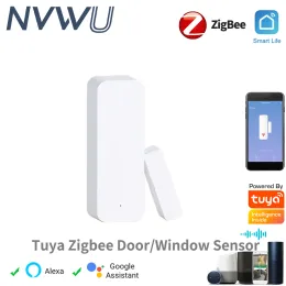 Interphone Tuya WiFi Zigbee Smart Door Capteur Smart Home Door Open / Détecteurs fermés Capteur de fenêtre SmartLife Fonctionne avec Google Home Alexa