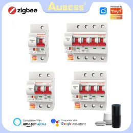 Intercomunicador Tuya Zigbee 3.0 INTERRUPTOR DE CIRCUITOS SMART ZJSB9 1P4P Smart Smart Voice Timer Switch, Smart Home Remote Control a través de Tuya Alexa Google Home