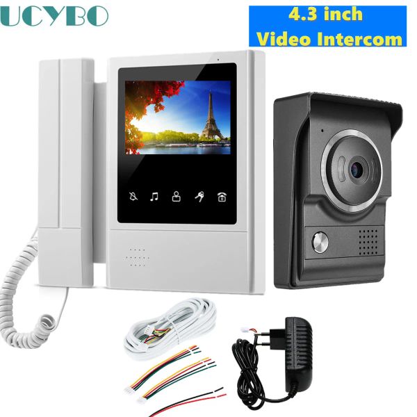 Interphone Vidéo Interphone Entry Téléphone Système vidéo Téléphone pour la porte de l'appartement à domicile avec une caméra IR Tactile Kit de moniteur de clé de touche IR