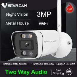 Interphone Vstarcam CS58 WiFi IP Camera 3MP 1296p Wireless P2P CCTV Bullet Security Outdoor Audio Talk Camera IP66 Vision nocturne étanche