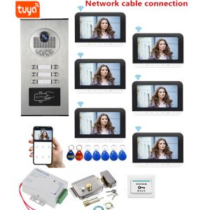 Interphone WiFi IP Intercom Tuya System Smart Life App Video Interphone For Home Video Door Camera 1080p RFID App Deblock IP65