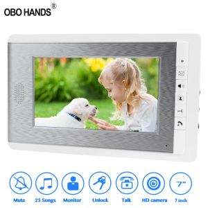 Vidéo de couleur câblée Intercom Interphone Bell 7 pouces TFT Indoor Unit Monitor Screen Video Door Door Home Door Phone for Entry Access System OBO