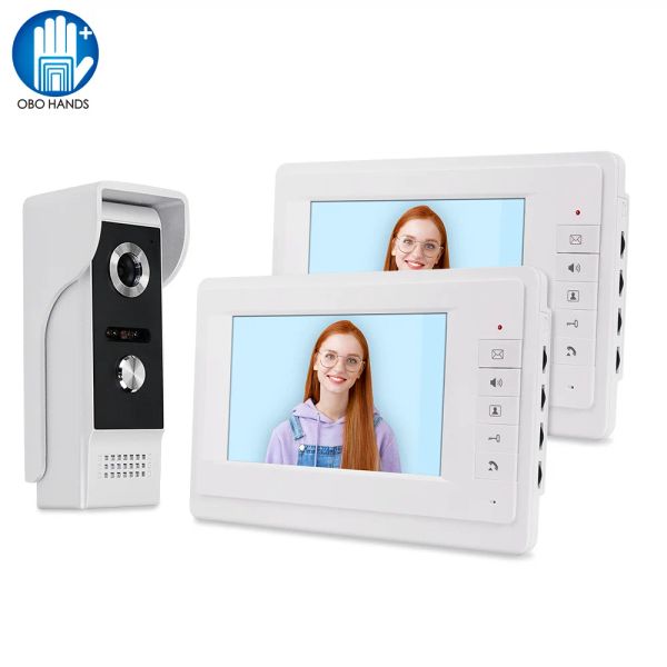Intercom Video Wired Sistema de intercomunicador Video Doorbell Bell Bell Visual Free Twoway Audio Color Camera con visión nocturna para el hogar