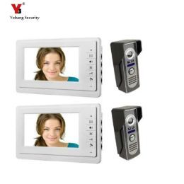 Intercom Yobang Security Freeship 7 "Monitor Video Deur Telefoon Intercom Camera 2 Camera+2 Monitor Video Intercom Deur Bell Telefoonsysteem