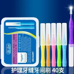 Interdental poets gap reiniging volwassen ultra-finine 0.4-1.5 Reiniging I-type verpleegkundige interdentale borstel 40