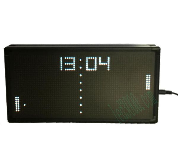 Interés Jump ball Reloj LED Pantalla LED Reloj de escritorio Reloj de color blanco 2032356