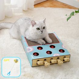 Interessant kattenkrabbord katten Interactief speelgoed Chase Hunt Mouse met Scratcher Funny Cat Stick Cat Hit Gophers Tease Toy