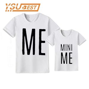 Interessante Patroon T-shirt voor Vader Son Clakene Dad Kid Mini Me Little Big Man Summer Tops Family Matching Outfits 210417