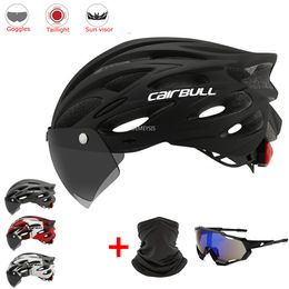 Intergrallymolded Mountainbike Helm met Afneembare Bril Vizier Verstelbare Mannen Vrouwen Fiets Achterlicht 230801