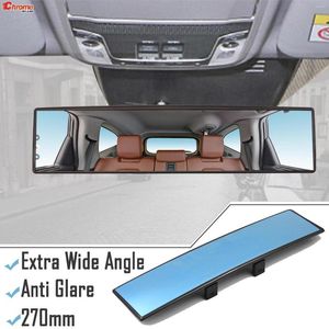 Accessoires d'intérieur Rétroviseur de voiture grand angle 270 mm, anti-éblouissement, rétroviseurs d'angle mort HD, grande vision, bleu 10,6''