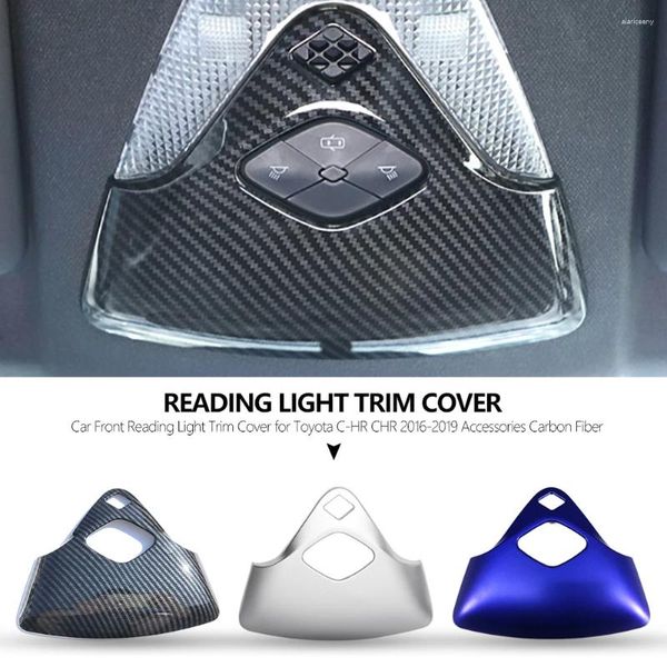 Accesorios interiores ABS estilo de fibra de carbono cubierta embellecedora de luz de lectura delantera de coche para Toyota C-HR CHR 2024 años