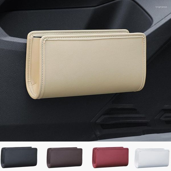 Accessoires intérieurs Poubelle automatique en cuir PU Poubelle de voiture accrochée Verstaile Poubelle pliante pour véhicule utilitaire MPV