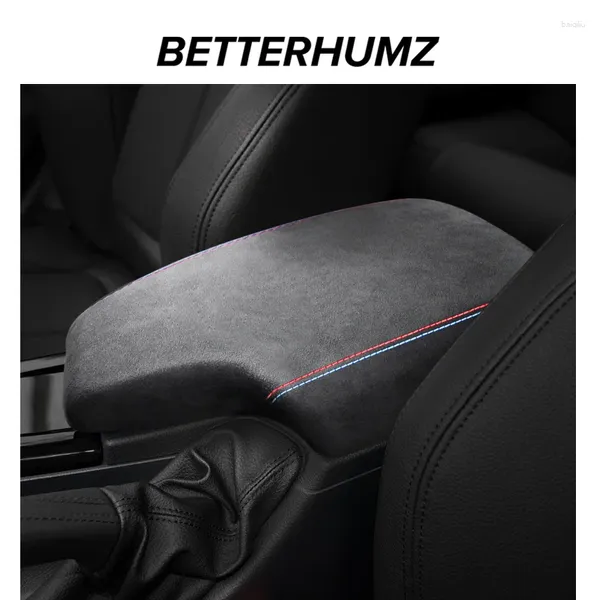 Accessoires intérieurs Betterhumz en Alcantara Wrap Trim pour F30 F32 F34 3 Série 2013-2024 Couverture du panneau de boîtier de l'accoudoir de voiture