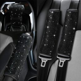 Accessoires intérieurs noir diamant cristal voiture changement de vitesse couverture strass Auto manette de vitesse frein à main Bling décorer