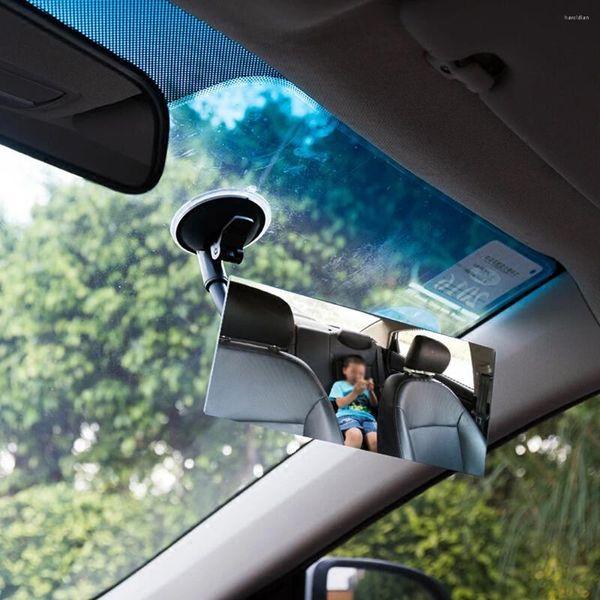 Miroir d'angle mort rectangulaire pour pare-brise de voiture, accessoires d'intérieur réglables avec support de verre à succion