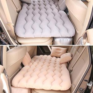 Interieur accessoires auto lucht opblaasbare achterbank reisbed matras sofa kussen buiten campingmat kussen zwart grijs beige