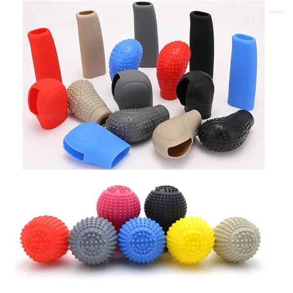 Accesorios interiores Coche Auto Manual Silicona Shift Gear Head Knob Cover Freno de mano Cubiertas de freno Funda Funda Protector de piel Estilo