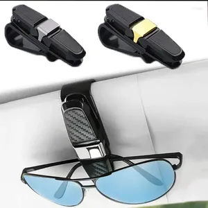 Accessoires d'intérieur Clip de lunettes en fibre de carbone pour voiture, pare-soleil réglable à 180 degrés, support de lunettes de soleil, fixation de billet de carte automatique