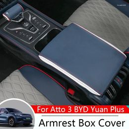 Accesorios interiores cubierta de la caja de la consola central del coche para 2024 BYD ATTO 3 YUAN PLUS almohadilla protectora del reposabrazos de PU resistente al desgaste y duradera