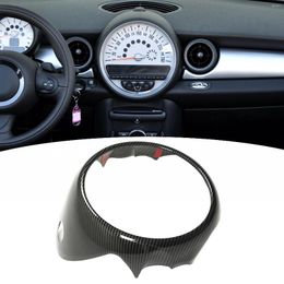 Accessoires intérieurs Console centrale de voiture garniture de couverture de compteur de vitesse couleur fibre de carbone cadre d'instrument de tableau de bord ABS pour MINI Cooper R54 R55 R56
