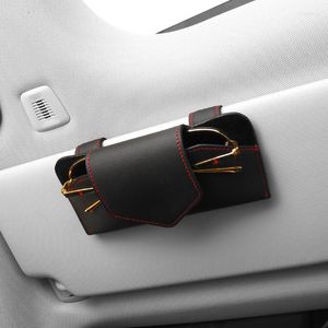 Interieur accessoires autokrassen koehide cowhide automatische zon vizier houder zonnebril clipkaart ticket universele multifunctie