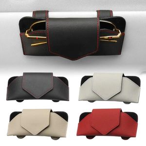 Étui à lunettes de voiture universel, accessoires d'intérieur, pare-soleil automobile, supports de rangement pour lunettes de soleil, étuis à clips pour cartes et billets