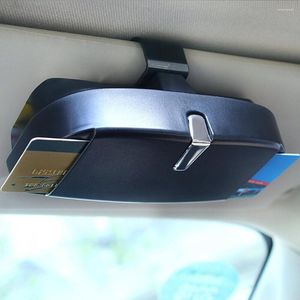 Accessoires intérieurs étui à lunettes de voiture pare-soleil trombone boîte de rangement multifonction grande capacité