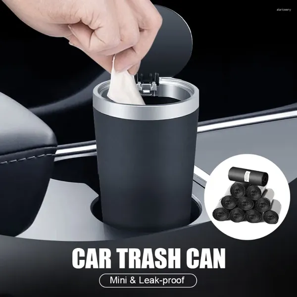 Accessoires intérieurs Mini poubelle de voiture porte-gobelet poubelle anti-fuite bloquant les odeurs accessoire étanche organisateur de déchets pour SUV berlines Truc