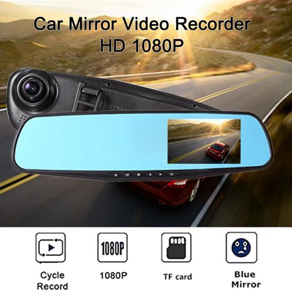 Accesorios interiores espejo retrovisor de coche DVR grabadora de conducción cámara de salpicadero 1080P HD pantalla azul 2,8 pulgadas suministros completos antideslumbrantes