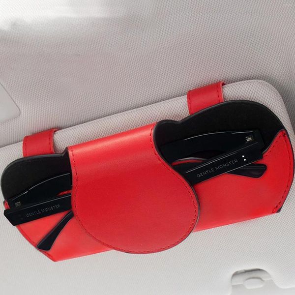 Accessoires d'intérieur de voiture, pare-soleil, porte-lunettes, étui en cuir PU, Clip de billet, rangement automatique, organisateur d'accessoires