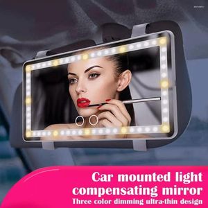 Interieuraccessoires Autozonneklep Make-upspiegel Cosmetisch Oplaadbaar 3 modi Make-up met 60 dimbare clip-on leds Licht