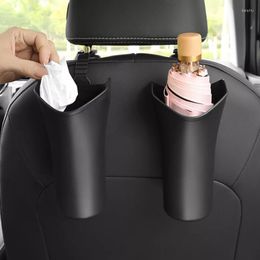 Accessoires intérieurs voiture poubelle poubelle stockage seau boîte en plastique suspendu rond peut Type Auto