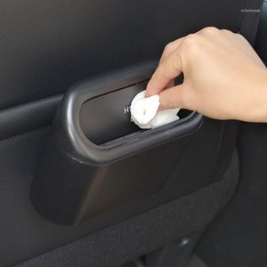 Accessoires intérieurs voiture poubelle suspendus véhicule poubelle poussière boîte de rangement plastique pressage carré peut Type Auto