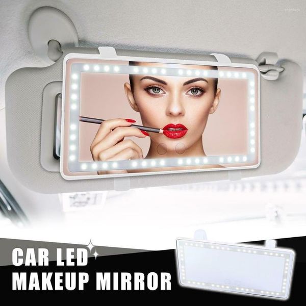 Ensemble de miroirs de maquillage pour visière de voiture, accessoires d'intérieur, écran tactile avec lumière de remplissage à 60 Led, batterie intégrée, Dressing décoratif