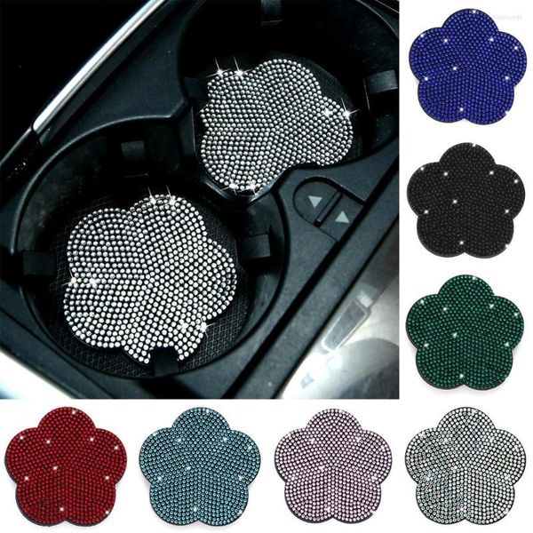 Accessoires intérieurs Voiture Tasse À Eau Antidérapant Antichoc Gel De Silice Pad Strass Titulaire Bling Auto